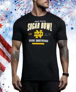 Official Notre Dame Fighting Irish 2025 Allstate Sugar Bowl College Football Playoff Quarterfinal Tee Shirt