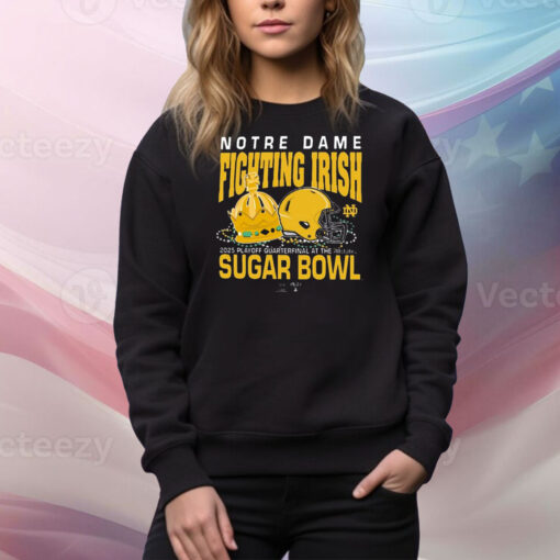 Official Notre Dame Fighting Irish Sugar Bowl 2025 College Football Playoff Allstate Sugar Bowl Bound Tee Shirt