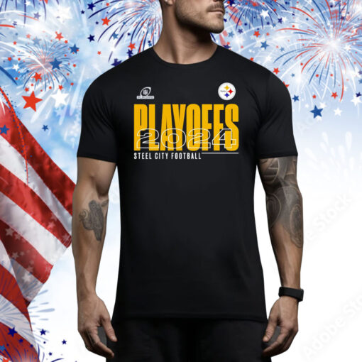 Pittsburgh Steelers 2024 NFL Playoffs Steel City Football Tee Shirt