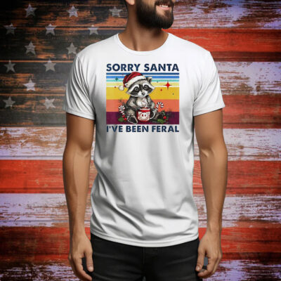 Raccoon sorry santa I’ve been feral vintage Tee Shirt