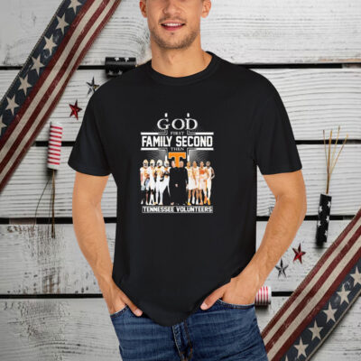 Tennessee Volunteers God First Family Second Then Football Basketbal Team T-Shirt