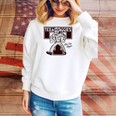 Texas A&M Aggies Monogram Gig ‘Em Aggies logo Tee Shirt