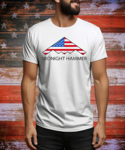 Midnight Hammer B-2 Stealth Jet American Flag Tee Shirt