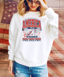 Red White & Pew Pew Pew Max Collegiate Heavyweight Tee Shirt
