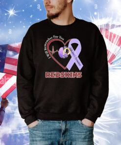 Washington Commanders I Will Remember For You Alzheimer’s Awareness Heartbeat Brain T-Shirt