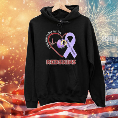 Washington Commanders I Will Remember For You Alzheimer’s Awareness Heartbeat Brain T-Shirt