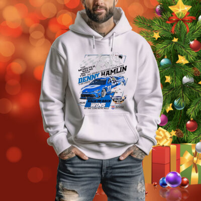 Official Denny Hamlin Checkered Flag Sports 2025 Autotrader EchoPark Automotive 400 Race Win At The Concrete Mile Tee Shirt