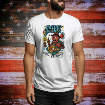 Freddy Flakes Free Glove Inside A Nightmare You Can Crunnch Tee Shirt