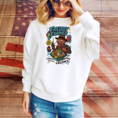 Freddy Flakes Free Glove Inside A Nightmare You Can Crunnch Tee Shirt