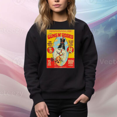 Guns N Roses Budapest Hungary 2025 Tour At Ferenc Puskas Stadium On July 15 2025 One Night Only No One Escapes This Show Hanging Skeleton Tee Shirt