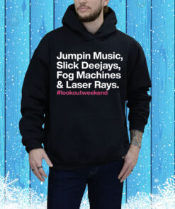 Jumpin Music Slick Deejays Fog Machines And Laser Rays Tee Shirt