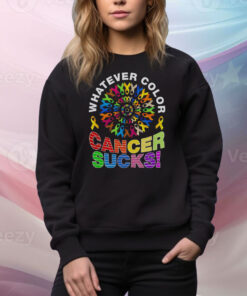 Nice Whatever Color Cancer Sucks Pride Tee Shirt