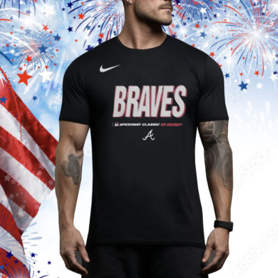 Official Atlanta Braves 2025 MLB Speedway Classic Wordmark Tee Shirt