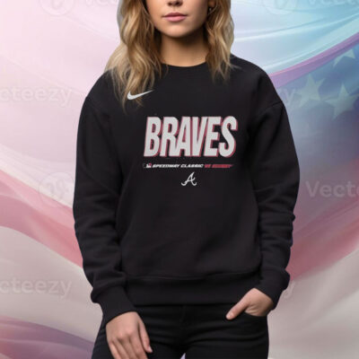 Official Atlanta Braves 2025 MLB Speedway Classic Wordmark Tee Shirt