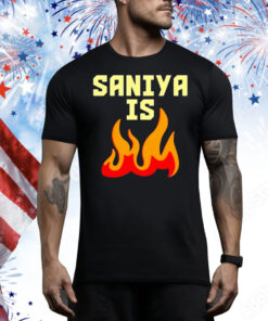Sabrina Lonescu wearing saniya is fire Tee Shirt