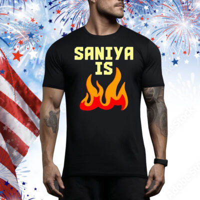 Sabrina Lonescu wearing saniya is fire Tee Shirt
