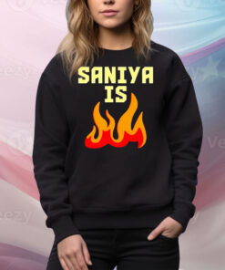 Sabrina Lonescu wearing saniya is fire Tee Shirt