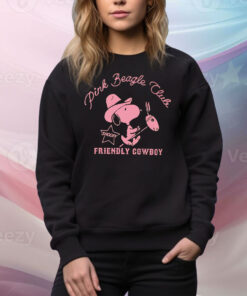 Snoopy Pink Beagle Club friendly cowboy Tee Shirt