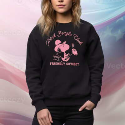 Snoopy Pink Beagle Club friendly cowboy Tee Shirt