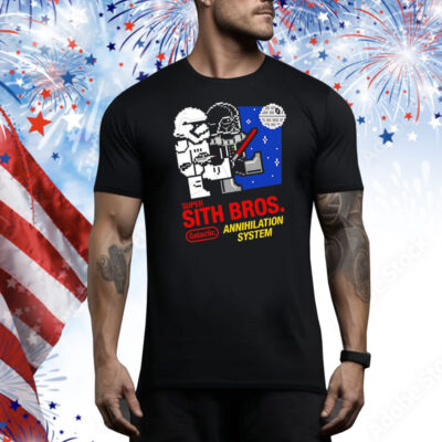 Star Wars and Super Mario Bros Galactic Annihilation System Tee Shirt