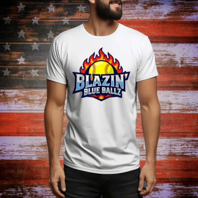 Blazin Blue Ballz Softball Tee Shirt