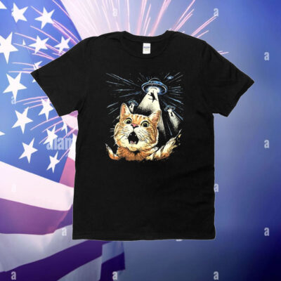 Cat Selfie UFO Abduction T-Shirt