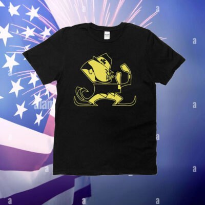 Christopher Ash Wearing Notre Dame Leprechaun Mascot T-Shirt