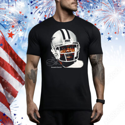 Emmitt James Smith III Dallas Cowboys watercolor art big head Tee Shirt