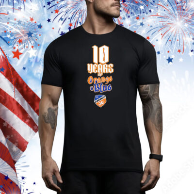 FC Cincinnati 10 years of Orange and Blue Tee Shirt