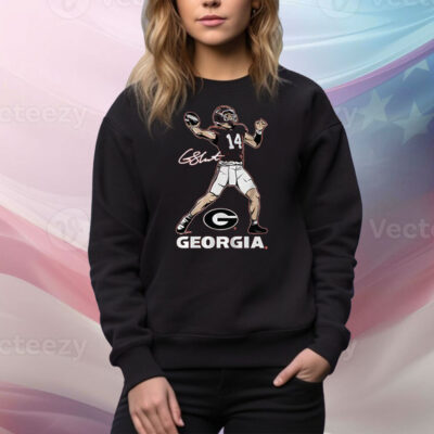 Georgia Football Gunner Stockton Superstar Pose Tee Shirt