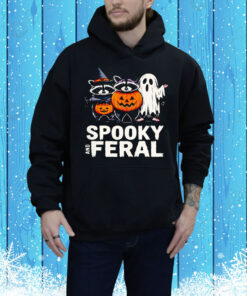 Ghost raccoon opossum spooky and feral Halloween Tee Shirt