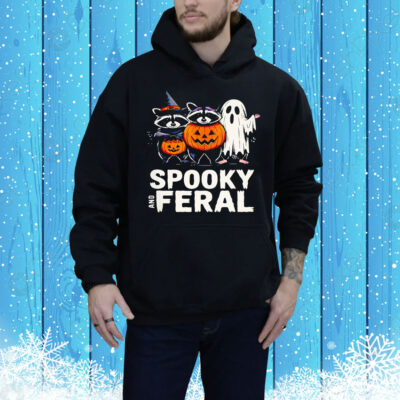 Ghost raccoon opossum spooky and feral Halloween Tee Shirt