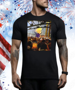 Grimace Monster Chugs Beer In Front Of Huge New York Mets Tee Shirt