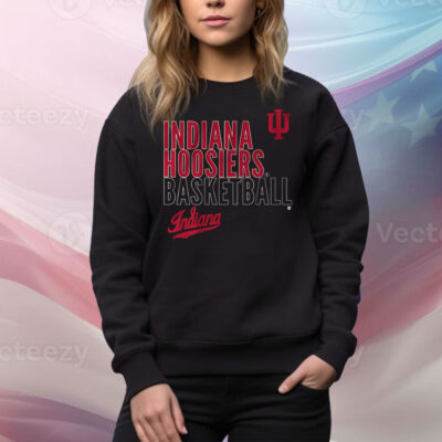 Indiana Basketball Text Logo Overlay Tee Shirt