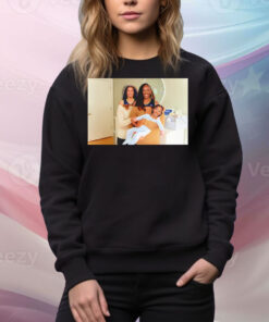 Katie Lou Samuelson wearing Nneka Ogwumike and Skylar Diggins-Smith hug baby Gabby Williams Tee Shirt