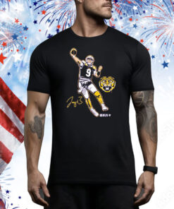 LSU Football Joe Burrow Superstar Pose Tee Shirt