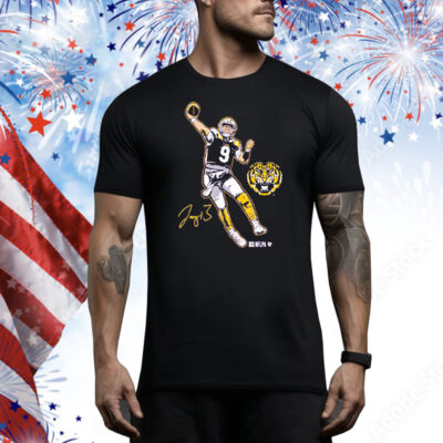 LSU Football Joe Burrow Superstar Pose Tee Shirt