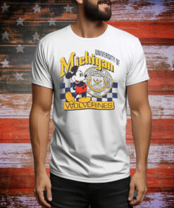 Mickey Mouse university of Michigan Wolverines 1817 logo Tee Shirt