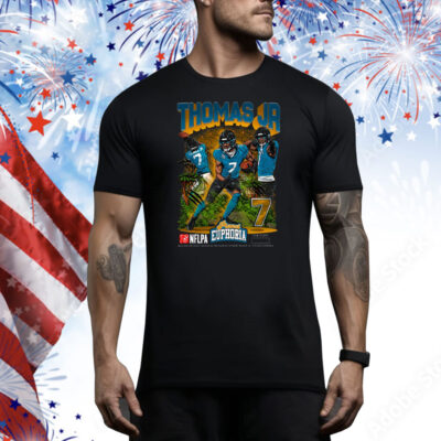 Official Brian Thomas Jr. Jacksonville Jaguars NFL Football Planet Euphoria Artwork Tee Shirt