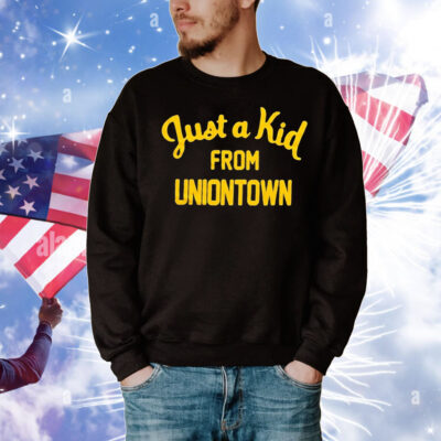 Official Just A Kid From Uniontown West Virginia Mountaineers football T-Shirt