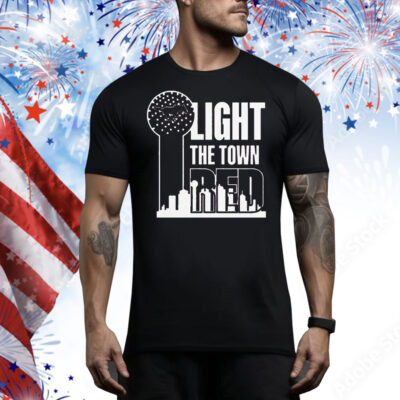 SMU Mustangs Light the Town Red Tee Shirt