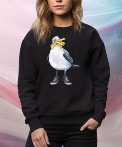 Seagull With Fries And Sneakers Fun Tee Shirt