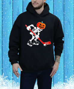Skeleton ice hockey Halloween Tee Shirt