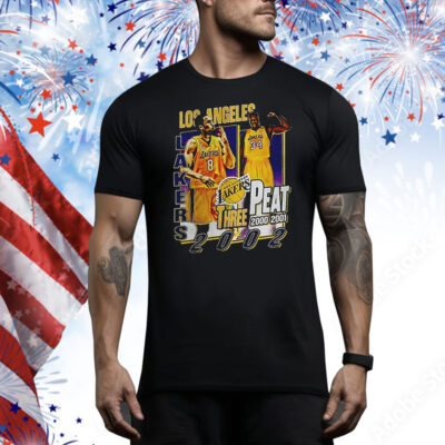 Three peat in LA championship Kobe Bryant Los Angeles Lakers Tee Shirt