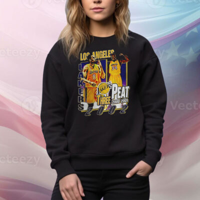 Three peat in LA championship Kobe Bryant Los Angeles Lakers Tee Shirt