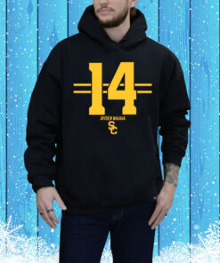 USC Football Jayden Maiava Name Number Stripe Tee Shirt