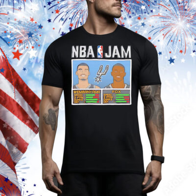 Victor Wembanyama and De’Aaron Fox San Antonio Spurs NBA Jam Tee Shirt