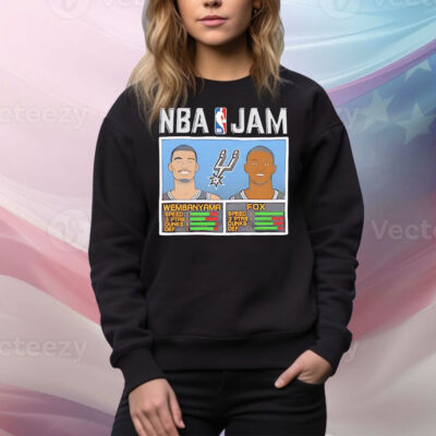 Victor Wembanyama and De’Aaron Fox San Antonio Spurs NBA Jam Tee Shirt