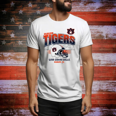 Auburn Football Helmet Grid Tee Shirt