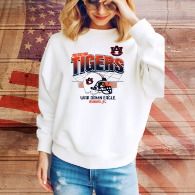 Auburn Football Helmet Grid Tee Shirt